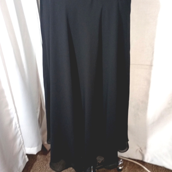 S.L Fashions Tag Maxi Dress, Black, Fohrmal Square Neck, Pleated, Sheer, 8 - Picture 12 of 15